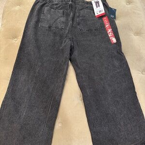 GAP Dark Gray Pull-On Wide-Leg Jeans